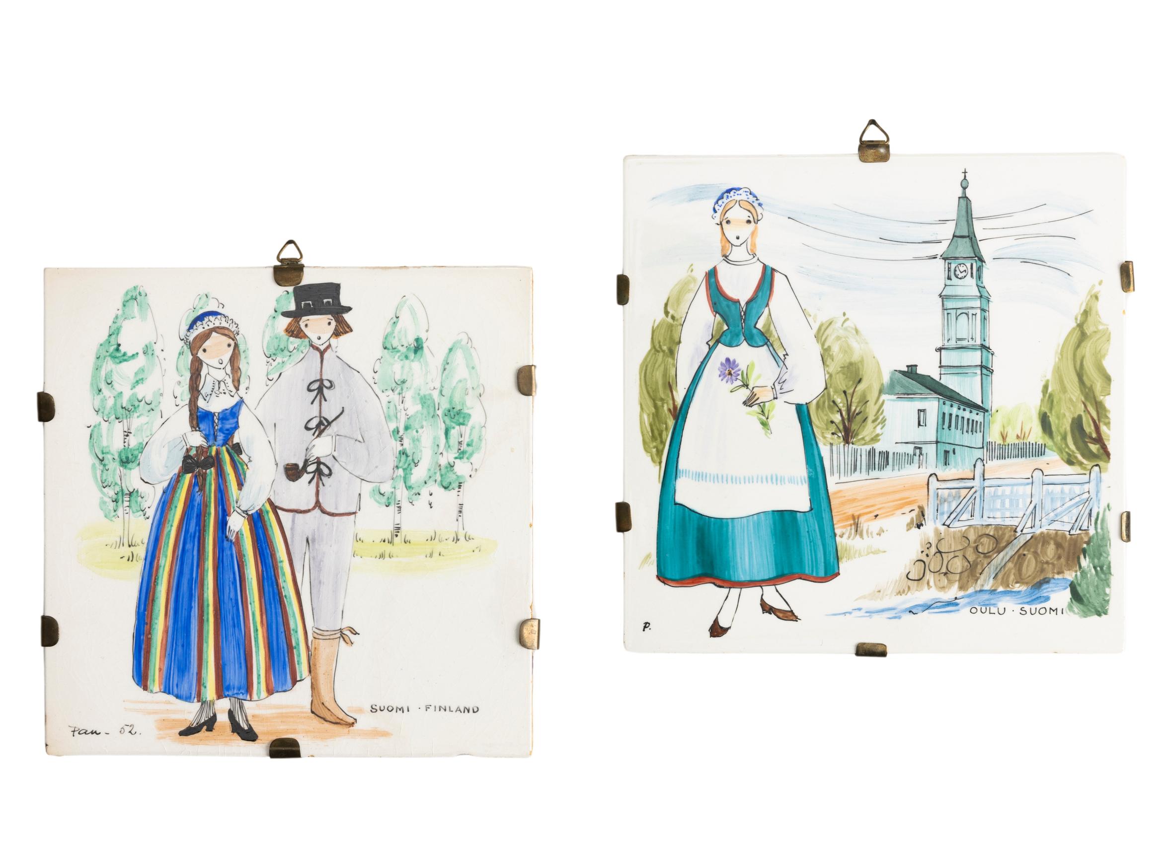 Aune Paulinin maalaamia seinälaattoja