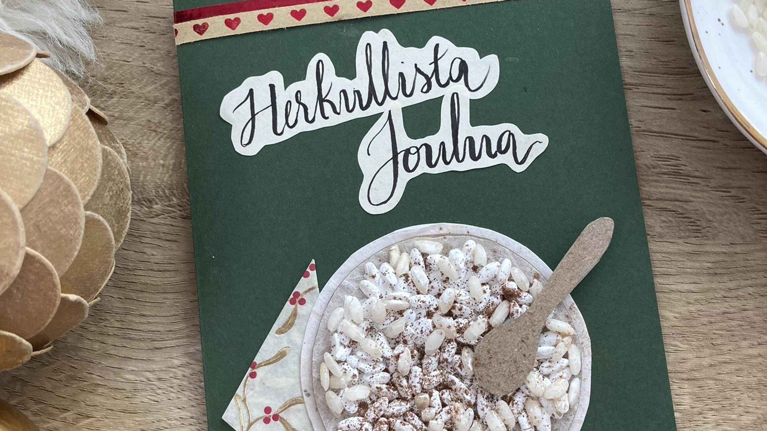 Nyt sitä saa! Riisipuurokortti tuoksuu herkullisesti kanelilta – katso ohje ja muista puurofania joulutervehdyksellä