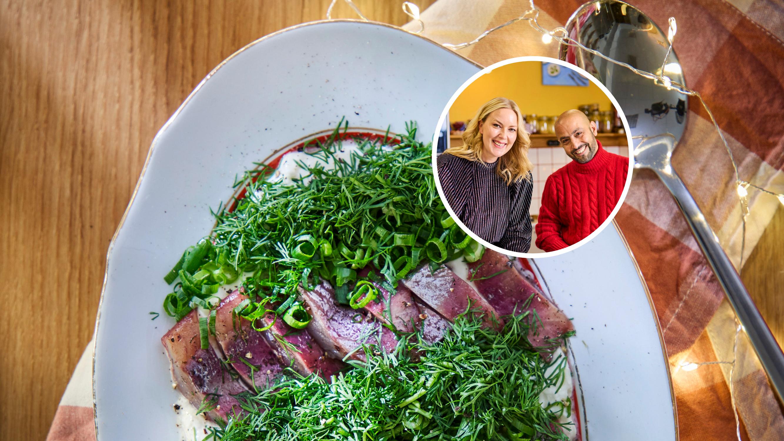 Imanin ja Leenan kerrossilli – näyttävä, mutta helppo silliherkku kuuluu ruokavaikuttajaparin jouluun