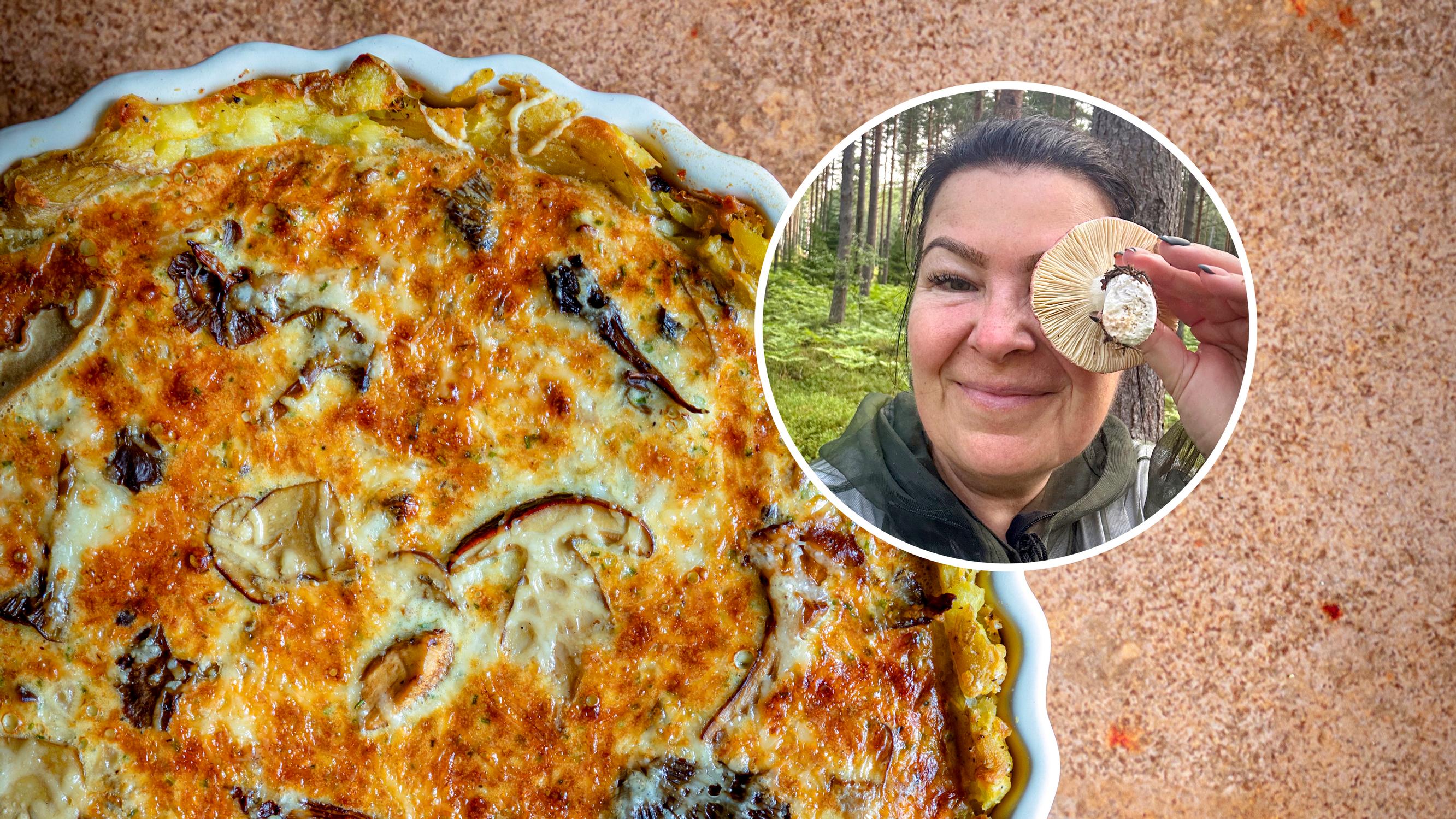 Mari Moilasen sienipiirakka – reseptin juju on murskatuista puikulaperunoista tehty piirakkapohja