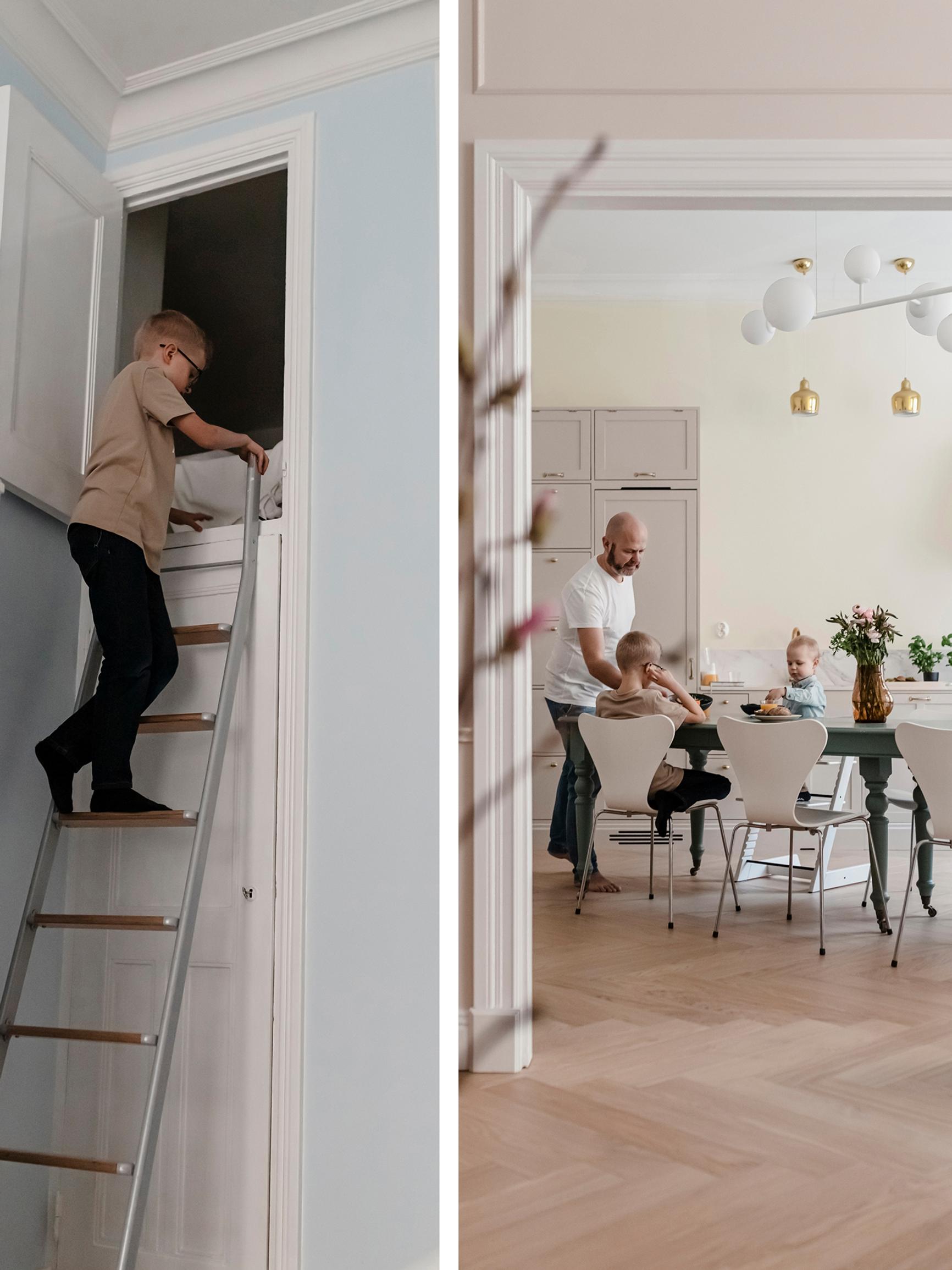Salaparvi, työpiste kaapissa ja äidin oma kylppäri! Kahdesta pienestä asunnosta tuli yksi iso, kun Päivi ja Jari kaipasivat lisäneliöitä perheelleen