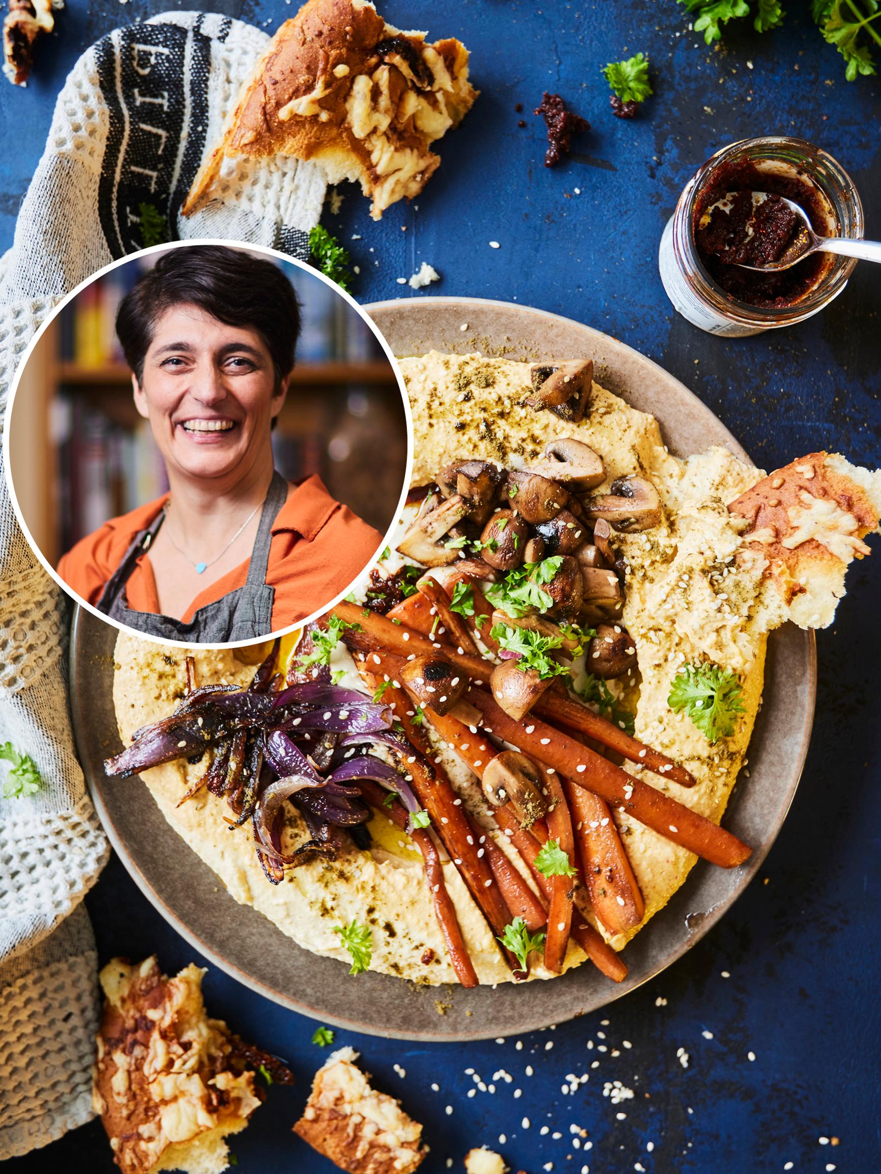 Ronit Hovav-Halosen hummuslautanen kasviksilla – testaa hummuksistaan kuuluisan Baba Foodsin perustajan ohje!