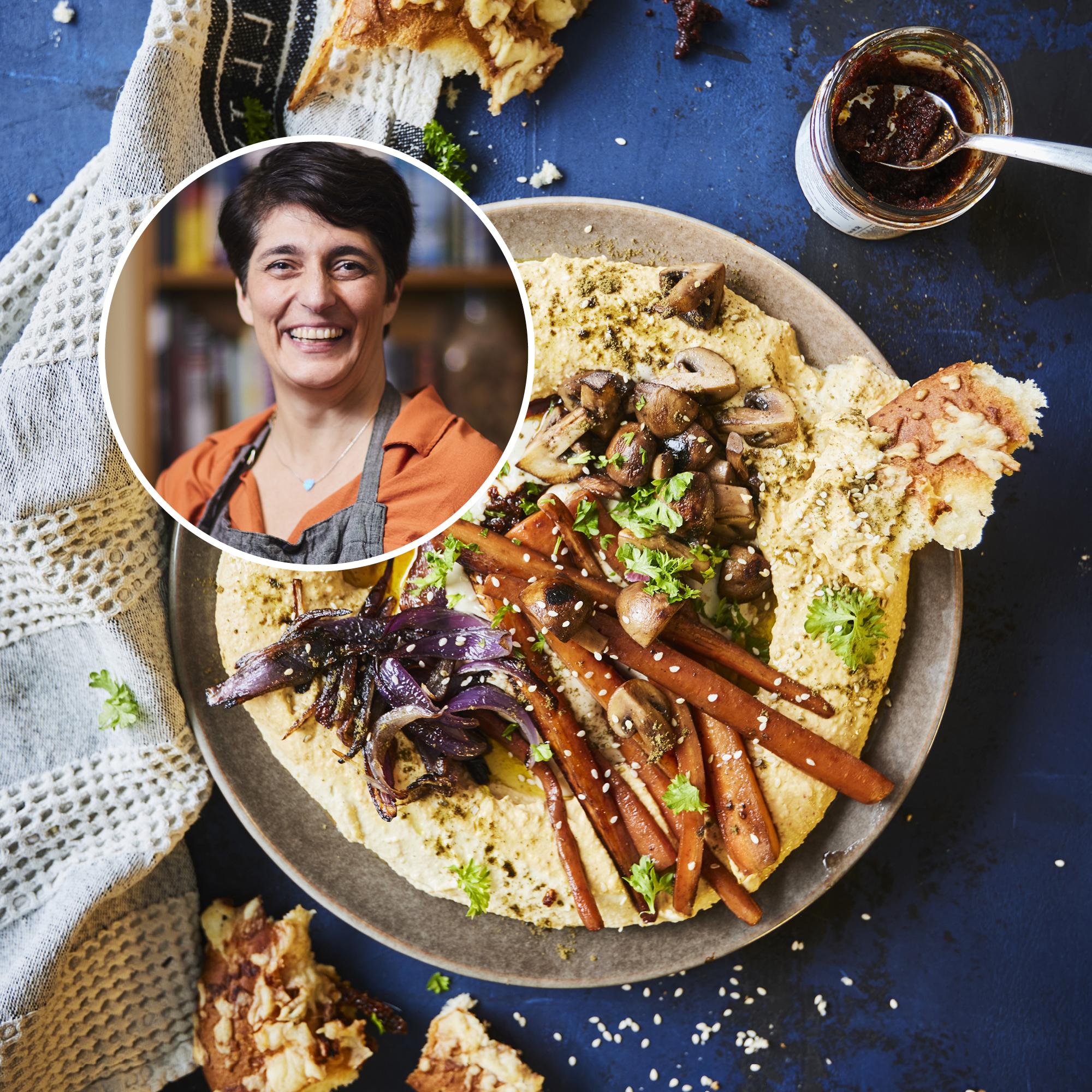 Ronit Hovav-Halosen hummuslautanen kasviksilla – testaa hummuksistaan kuuluisan Baba Foodsin perustajan ohje!