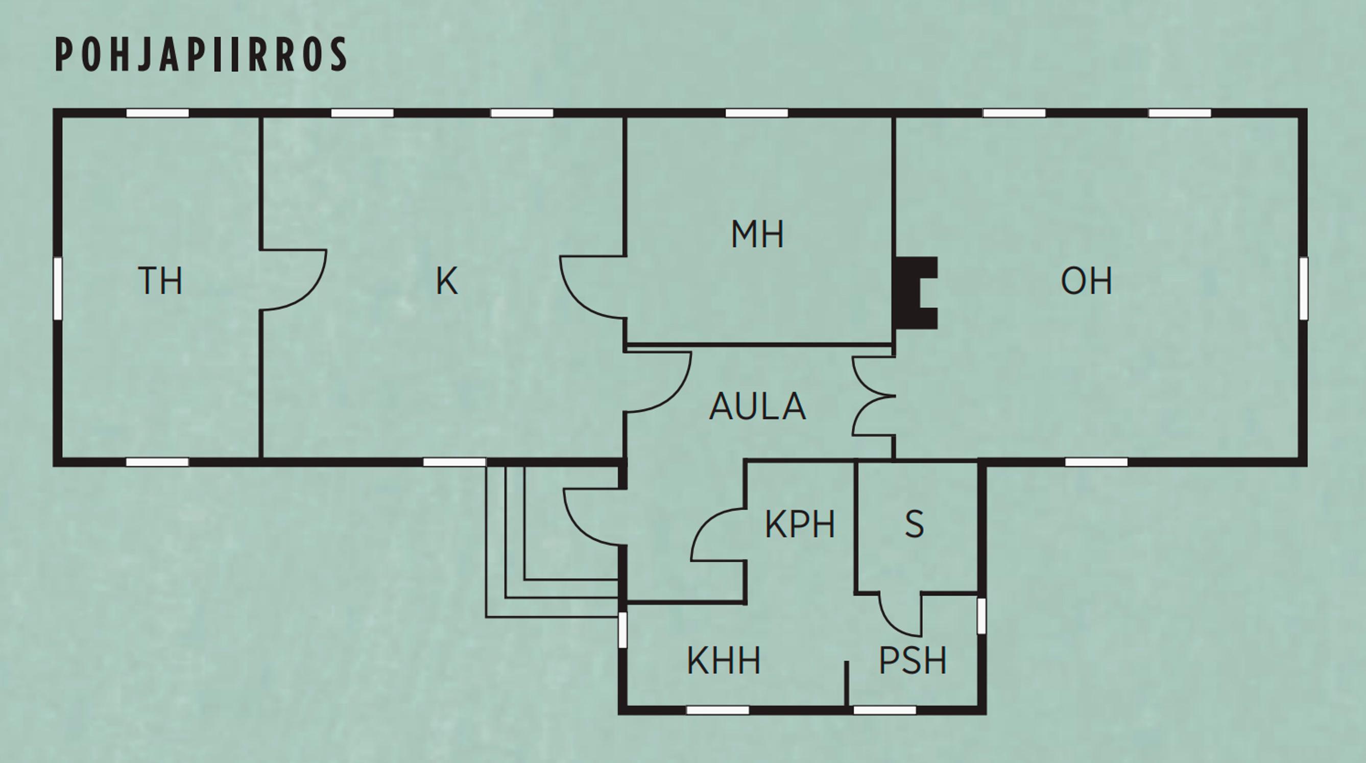 Tyykilöiden talon pohjapiirros