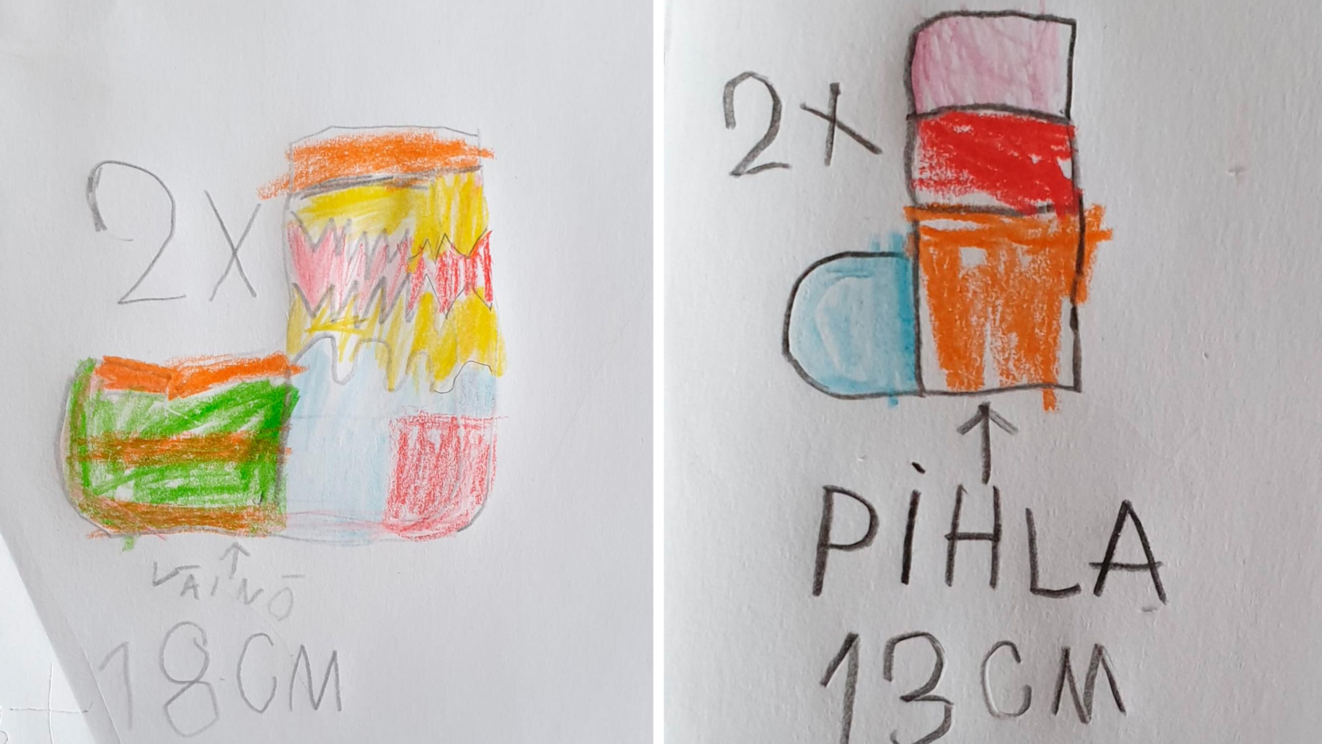 Väinö, 5, suunnitteli unelmien sukat itselleen ja siskolleen – ja mummi tietysti neuloi ne! Katso iloisenkirjava lopputulos