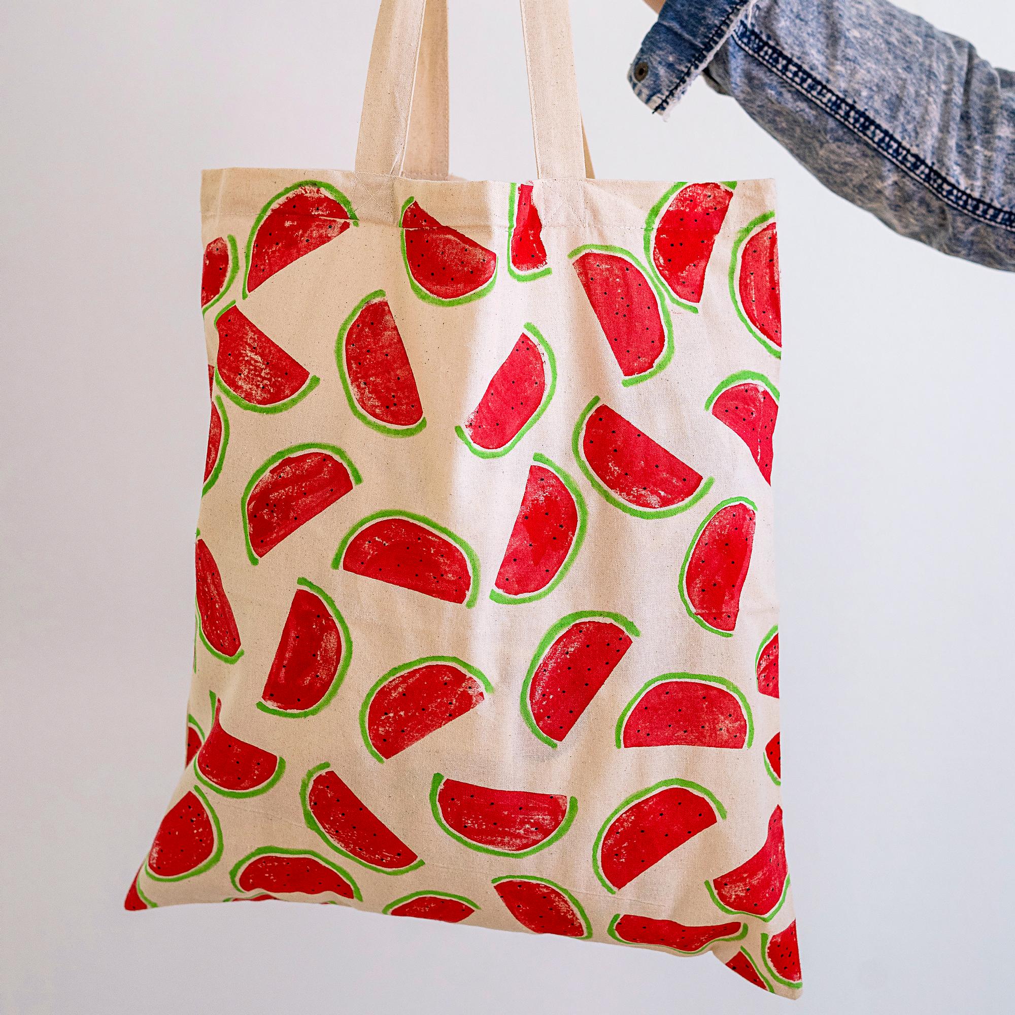 Melonikassi – tee hauska kesäveska helposti perunalla painamalla