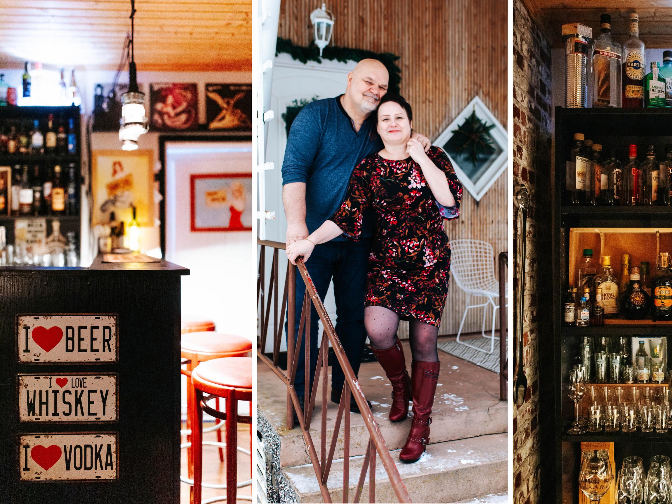 Lastenhuoneesta kotipubi! Kun poika lähti armeijaan, Kari ja Elina remontoivat tyhjään huoneeseen haaveidensa illanviettopaikan