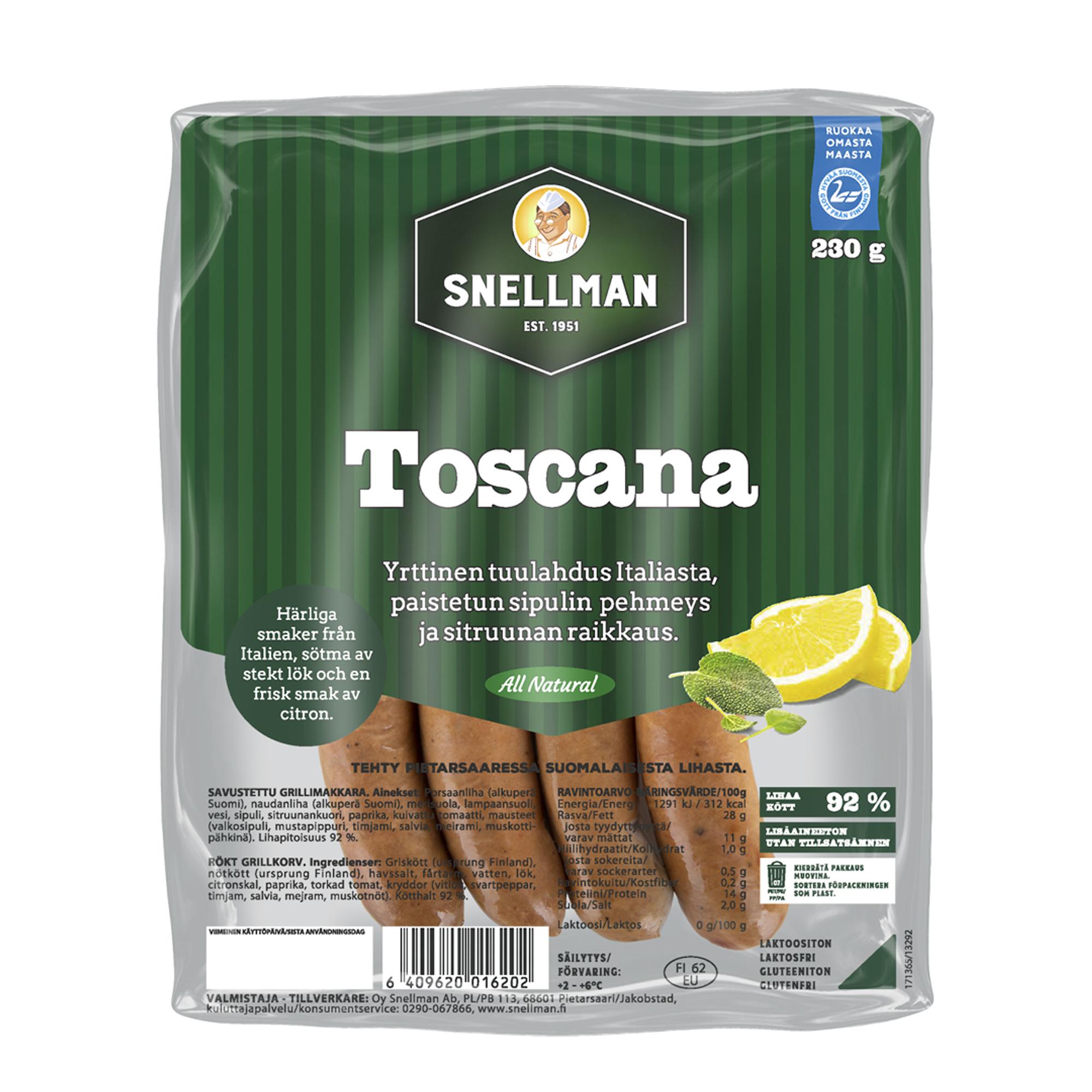 Snellman All Natural Toscana, 3,49 € / 230 g.