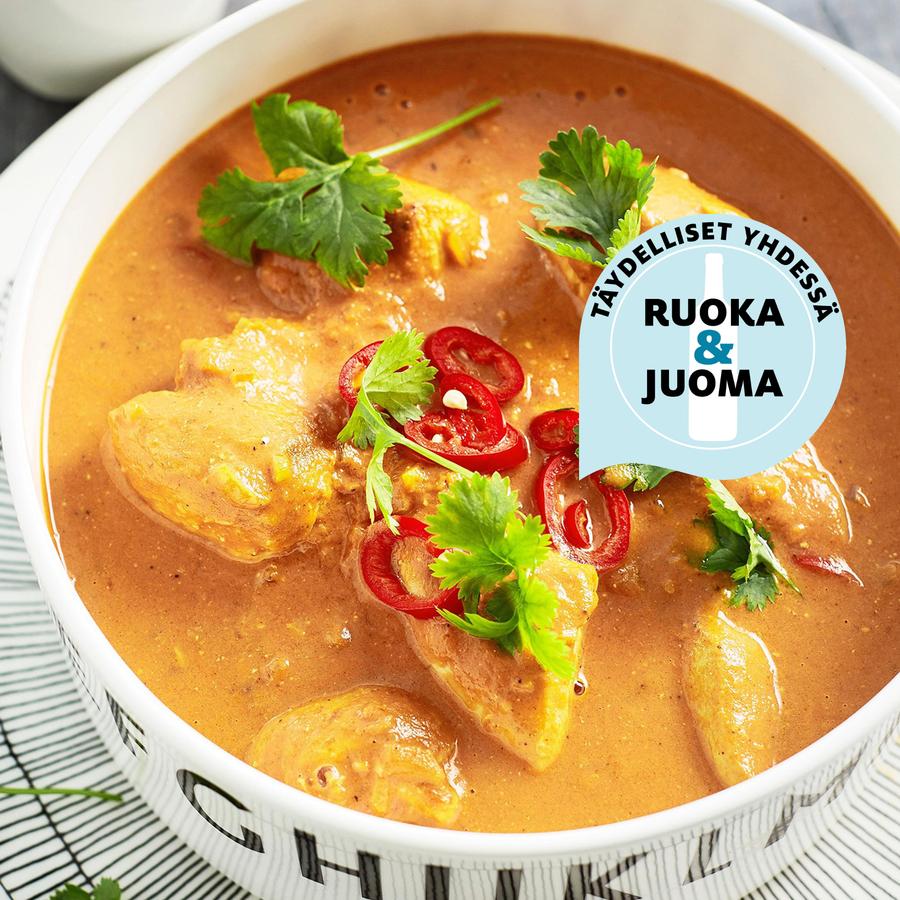 Täydelliset yhdessä: butter chicken ja punaviini | Meillä kotona