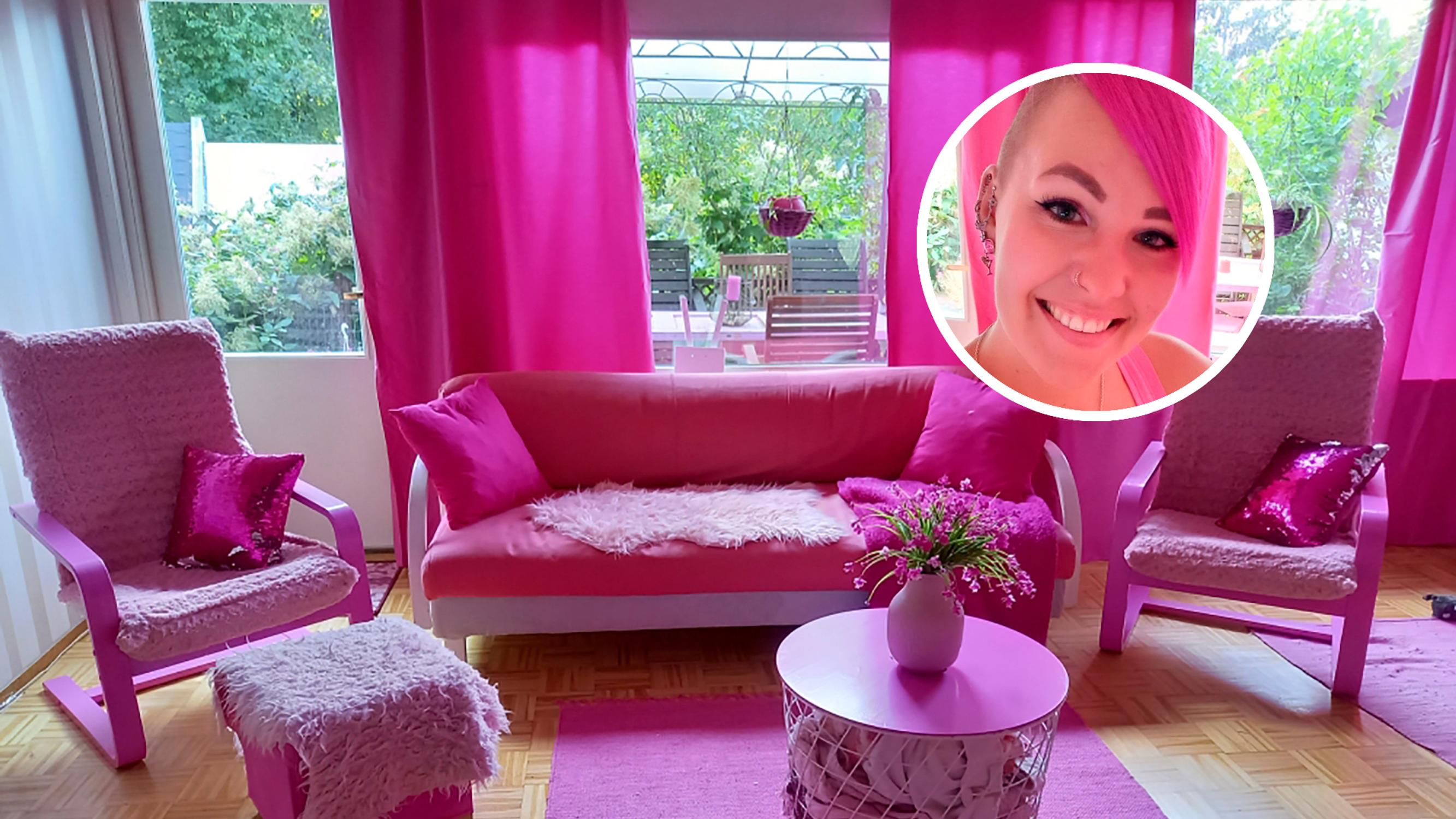 Kuin Barbie-talo! Maria on sisustanut koko kotinsa voimavärillään – ”Tämä pinkismi vain pahenee vuosi vuodelta”
