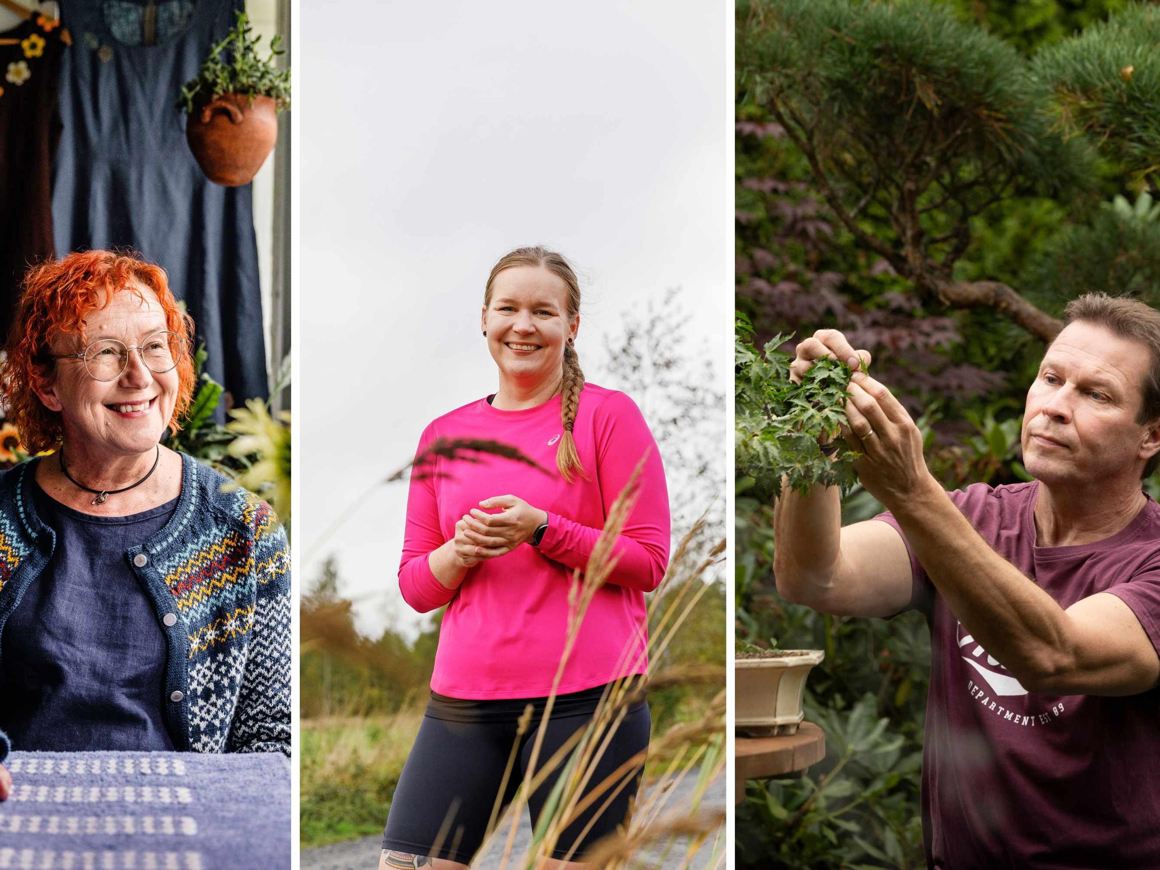 Hitaasti hyvä tulee! Maarit tekee vaikeita käsitöitä, Tiina perusti hitaan juoksuryhmän, Juhan kotona kasvaa 230 bonsaipuuta