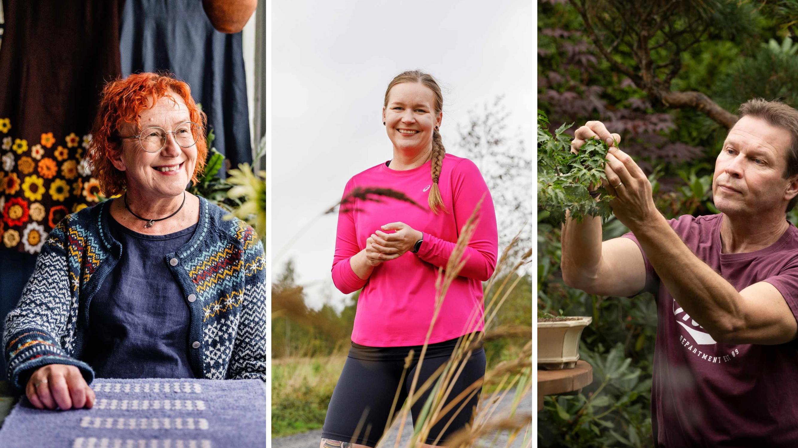 Hitaasti hyvä tulee! Maarit tekee vaikeita käsitöitä, Tiina perusti hitaan juoksuryhmän, Juhan kotona kasvaa 230 bonsaipuuta