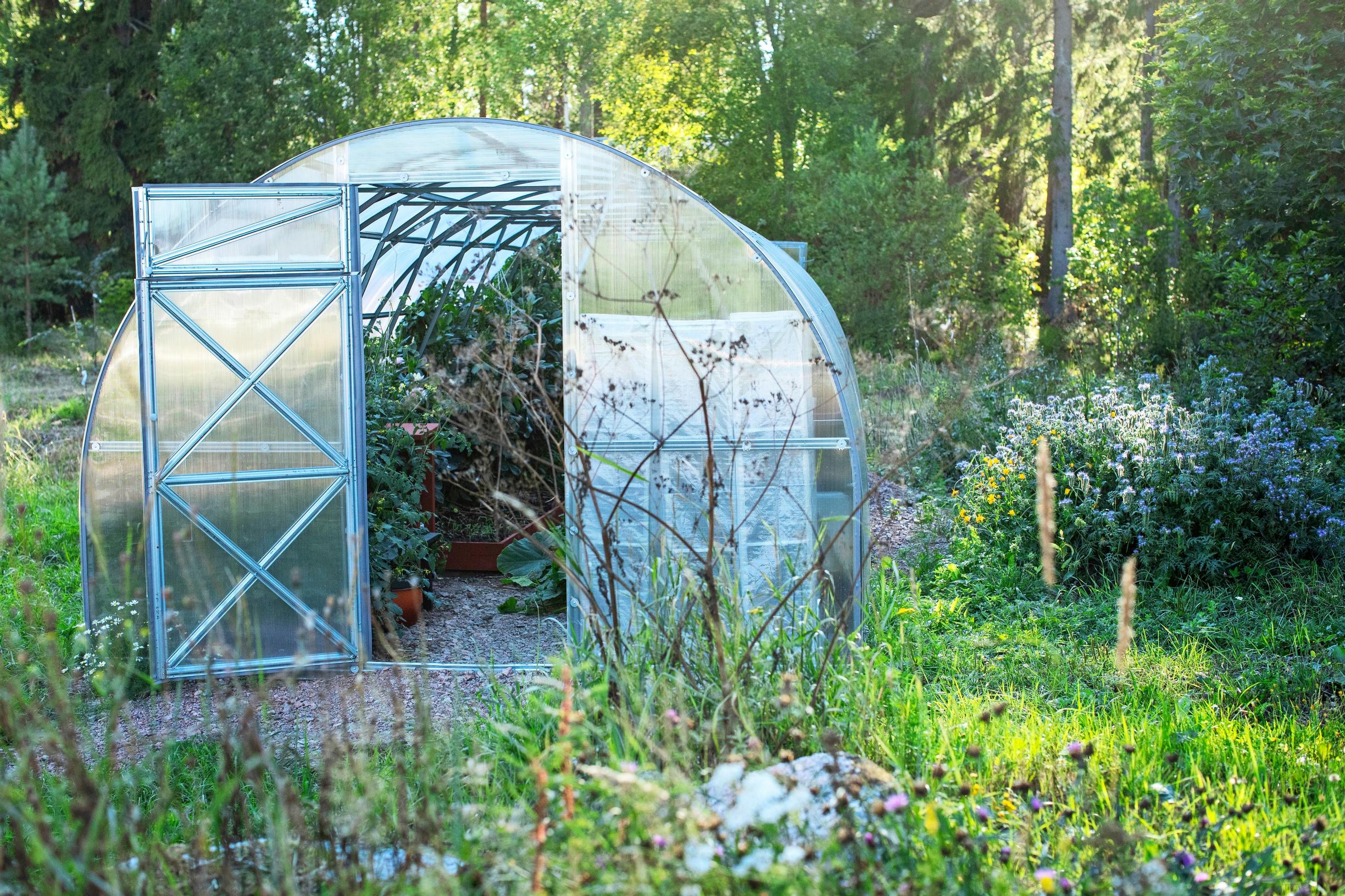 kasvihuone Salla-Marian puutarhassa
