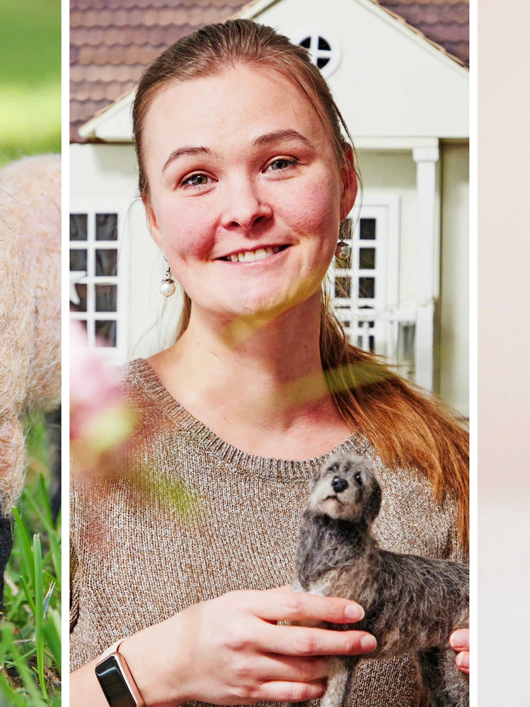 Ihan kuin meidän koira! Emilia huovuttaa hätkähdyttävän ilmeikkäitä eläimiä – jokainen on muisto lemmikistä, jota on rakastettu
