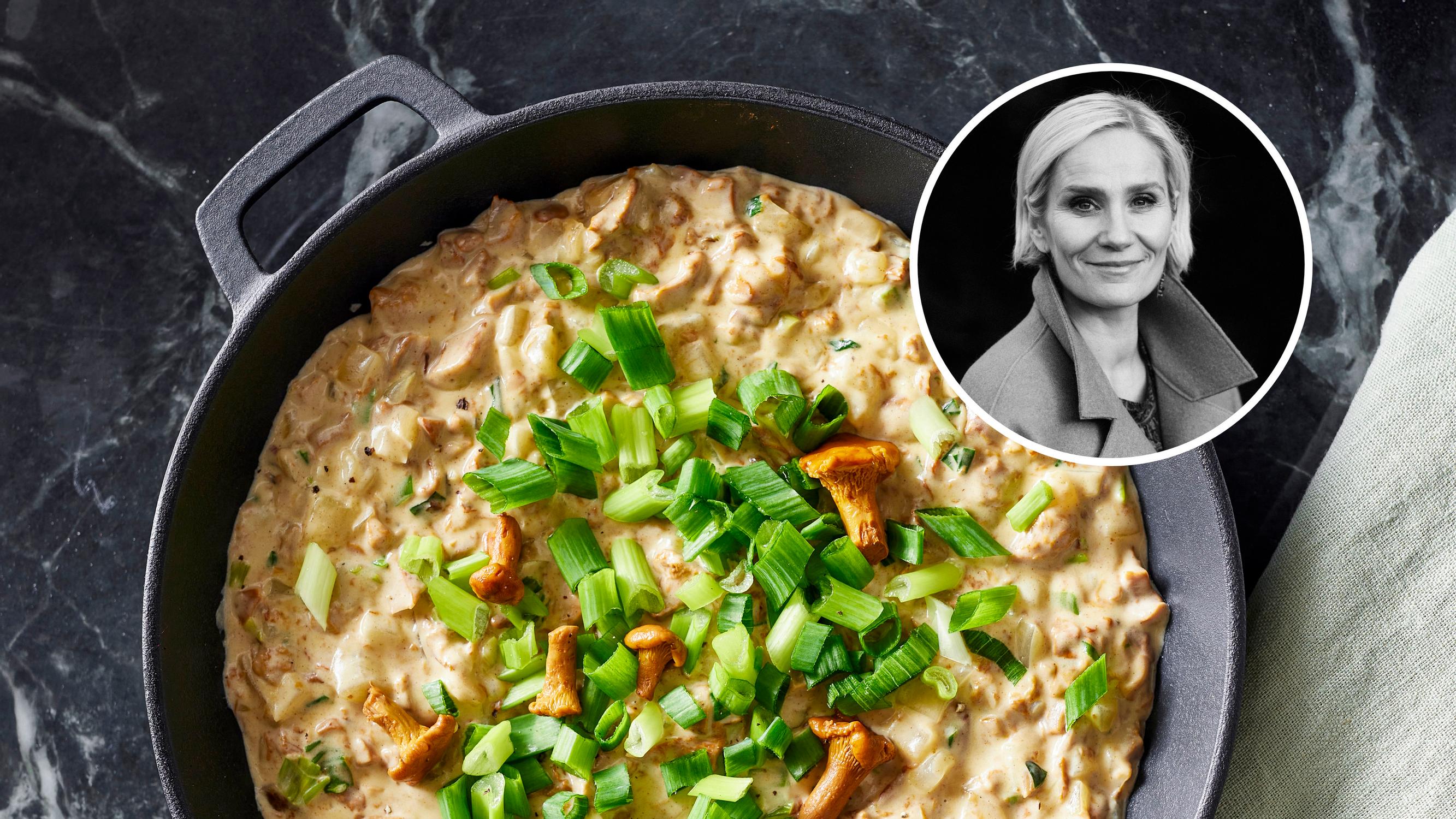 Äidin kantarellikastike on Laura Malmivaaran ruokabravuuri – se valmistetaan oman maan kantarelleista, kermasta ja valmisjauheesta