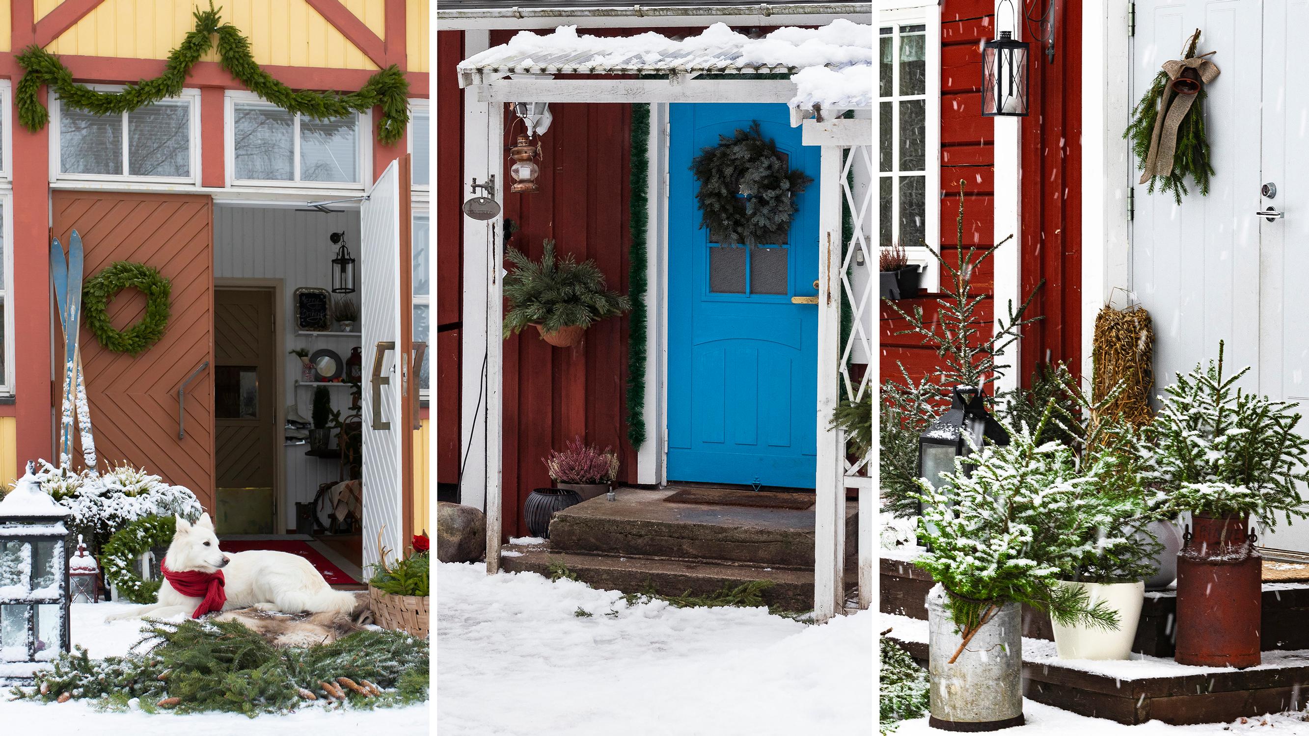 7 × nostalginen havukranssi – koristele kodin sisäänkäynti joulun tunnelmaan