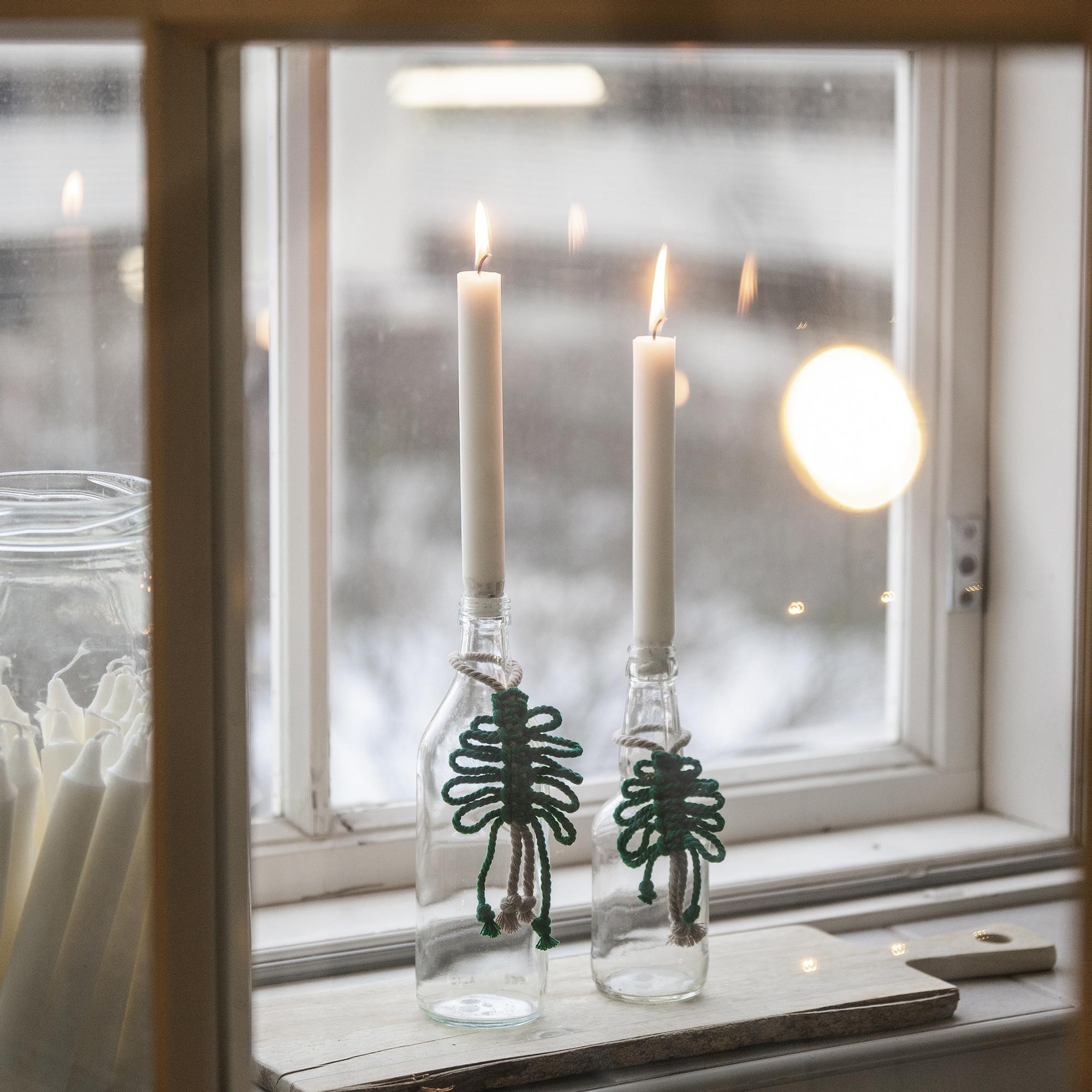 Minijoulukuusi pullokoristeeksi – solmeile pieni kuusi joulukattauksen iloksi tai lahjaksi