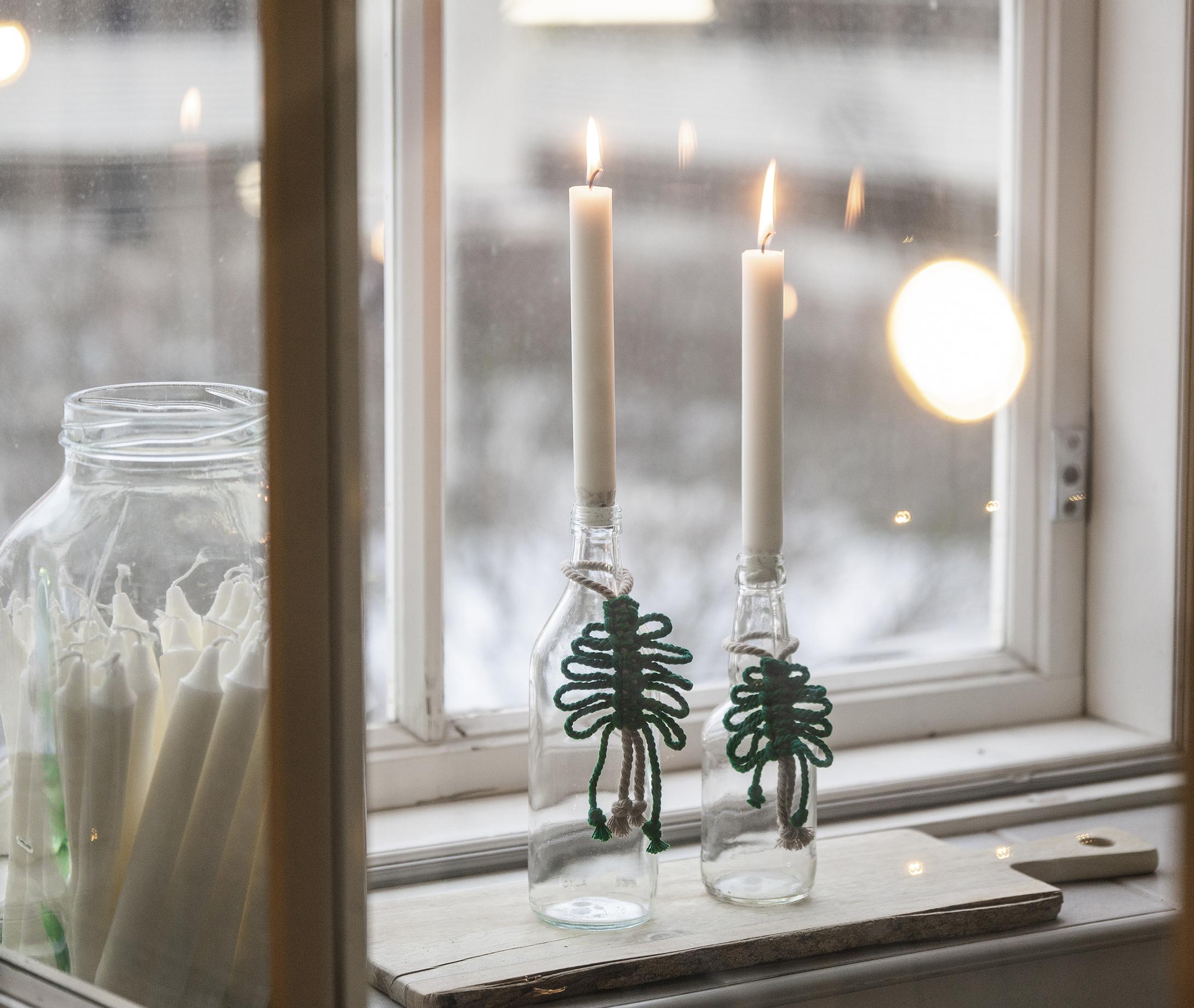 Minijoulukuusi pullokoristeeksi – solmeile pieni kuusi joulukattauksen iloksi tai lahjaksi