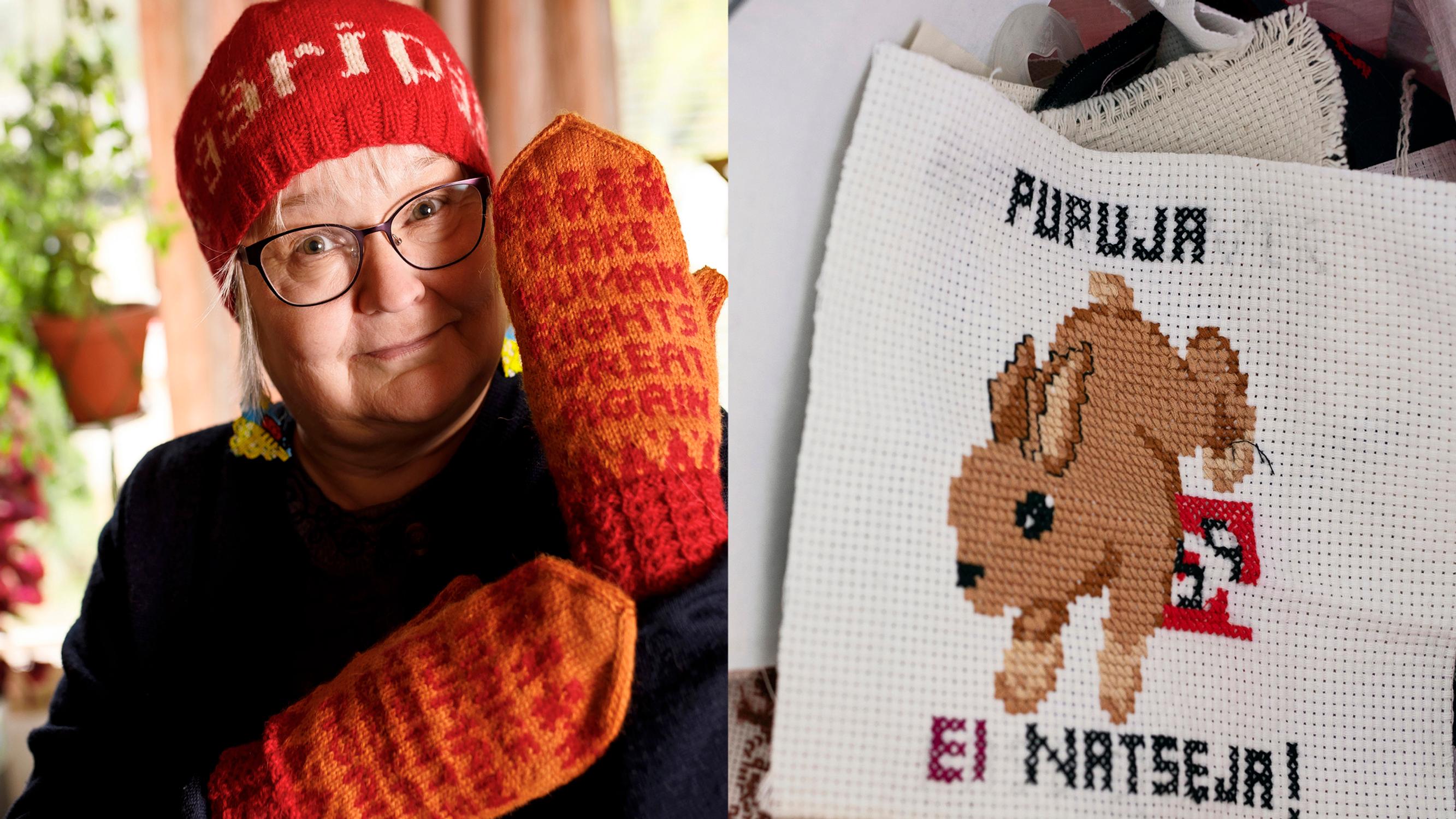 ”Suuttuneena maadoitan itseni neulomalla lapasia” – Kaarina, Laura ja Marianne haluavat muuttaa maailmaa käsitöillä