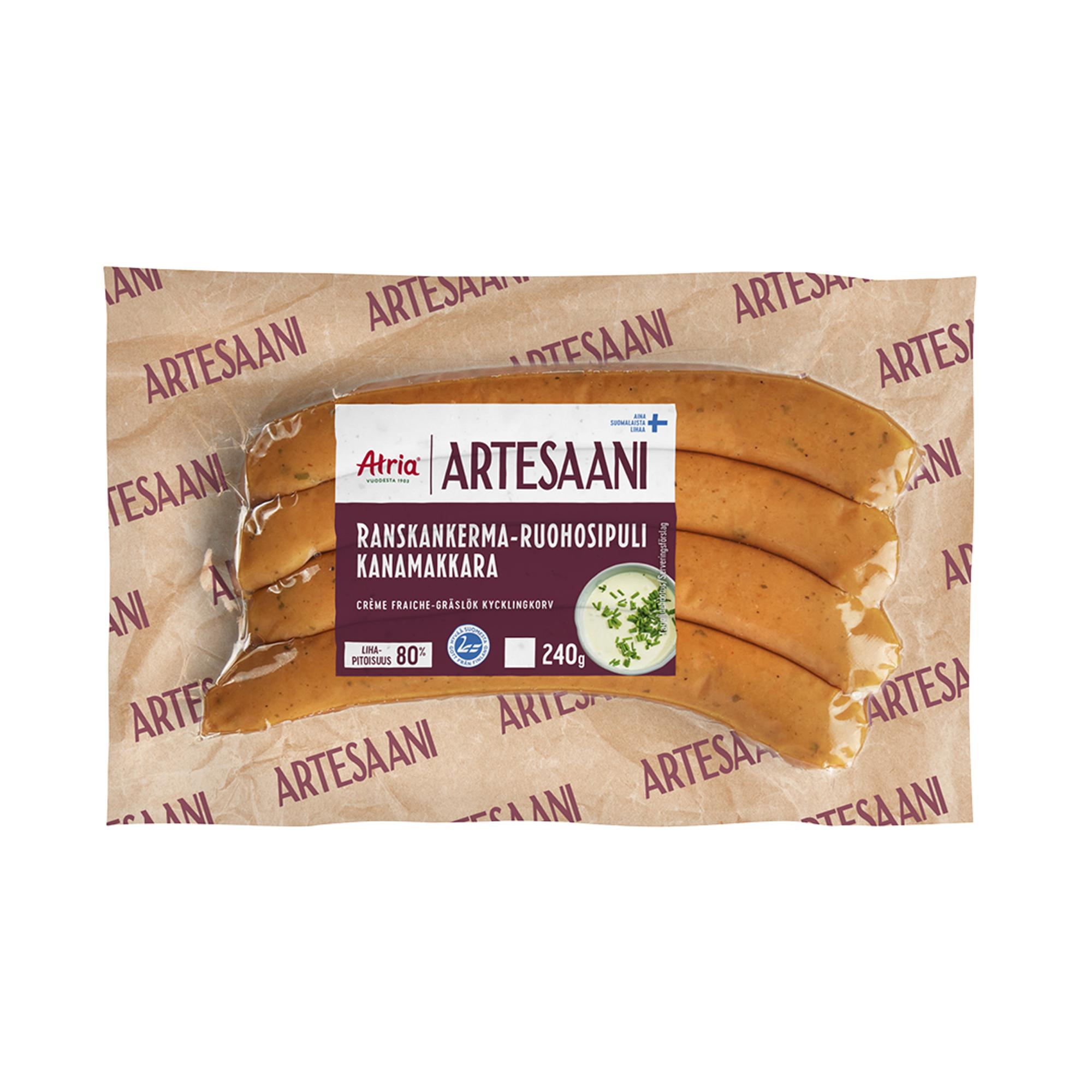 Atria Artesaani Ranskankerma-ruohosipuli kanamakkara, 3,55 € / 240 g.