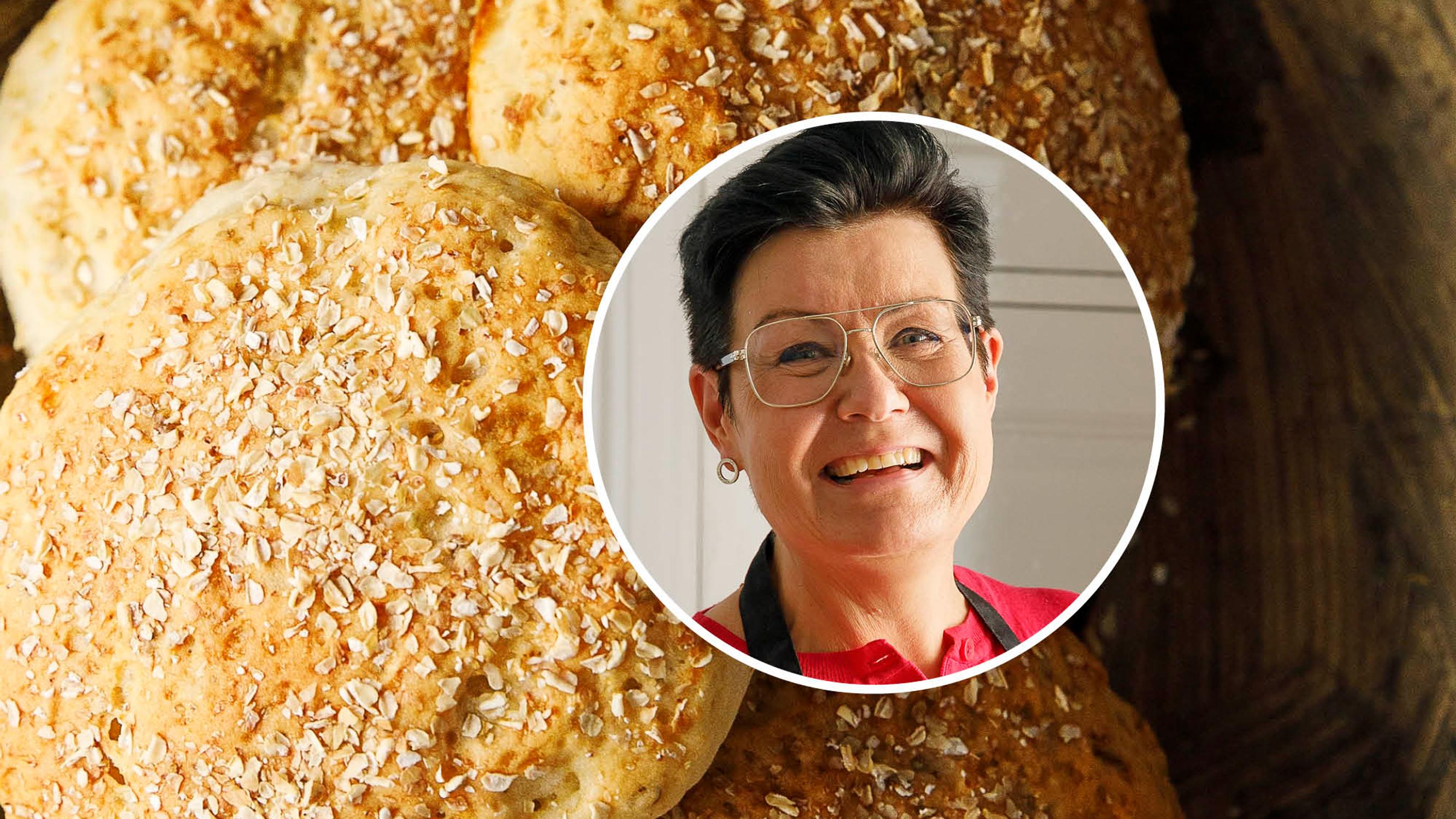 Gluteenittomat rouhesämpylät ovat  Keliakialiiton Marjo Jokisen helppo bravuuriresepti  – heitä raaka-aineet kulhoon, vatkaa, kohota kerran ja paista!