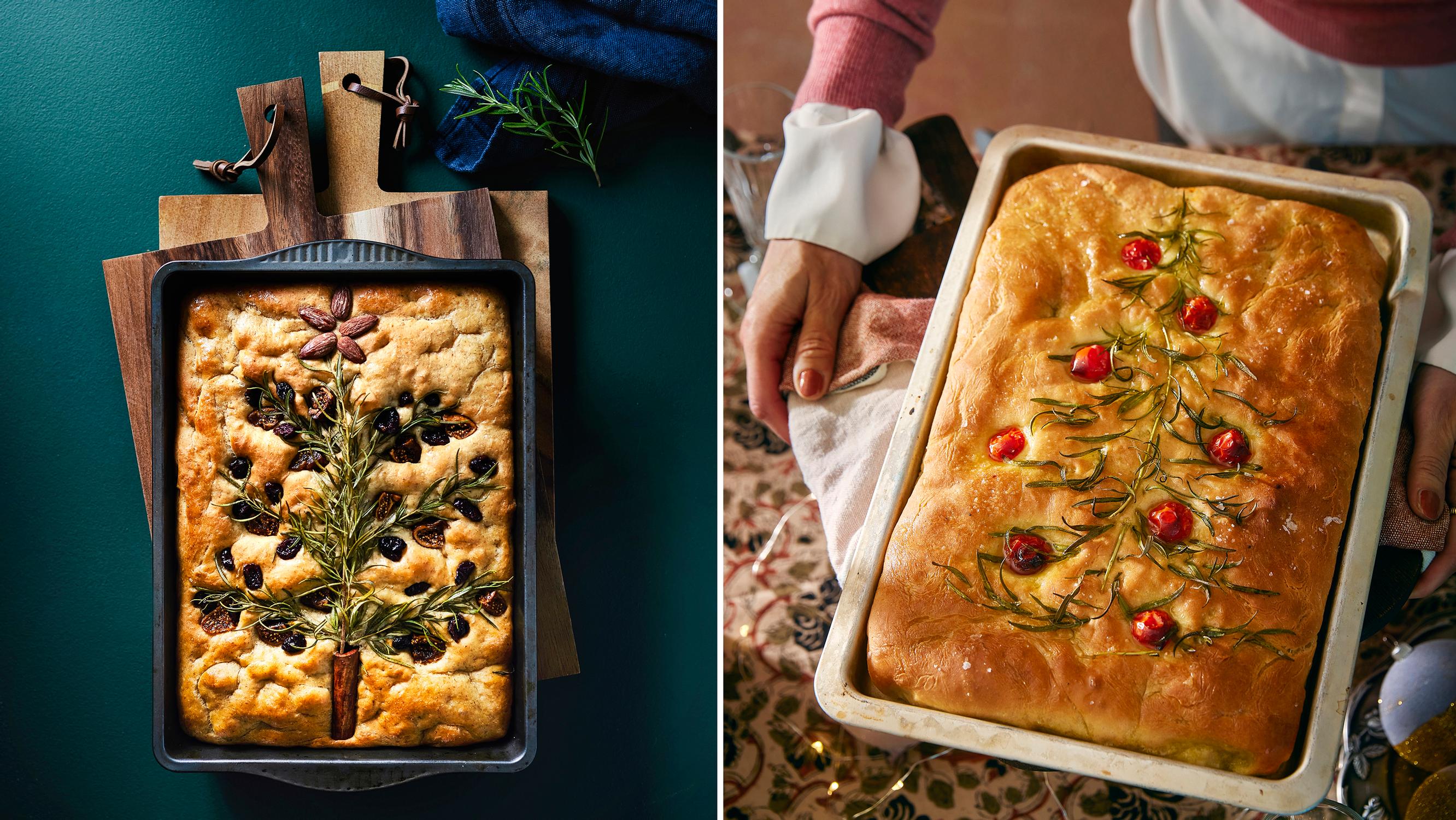 Oi kuusipuu! Kuusifocaccia on pikkujoulupöydän ihanin jaettava