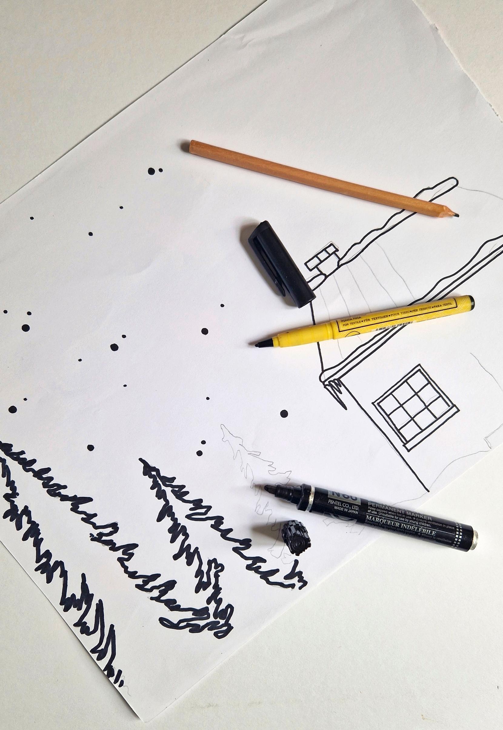 Ikkunapiirroksen luonnostelu