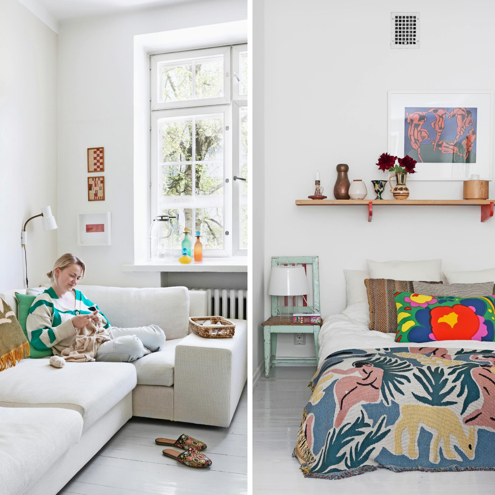 38 neliön tilaihme! Sisustusarkkitehti Emilia Lonka hyödynsi viihtyisän minikotinsa niukat neliöt nappivalinnoilla