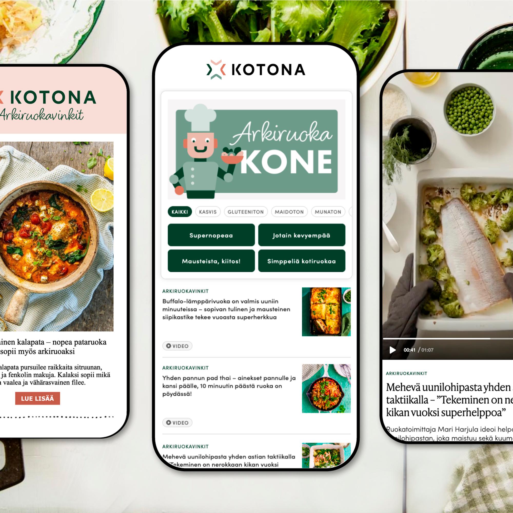 Teimme arjen kokkailusta helppoa! Anna arkiruokakoneen valita resepti, tilaa ideat puhelimeesi tai kokkaa kuin ruokatoimittaja