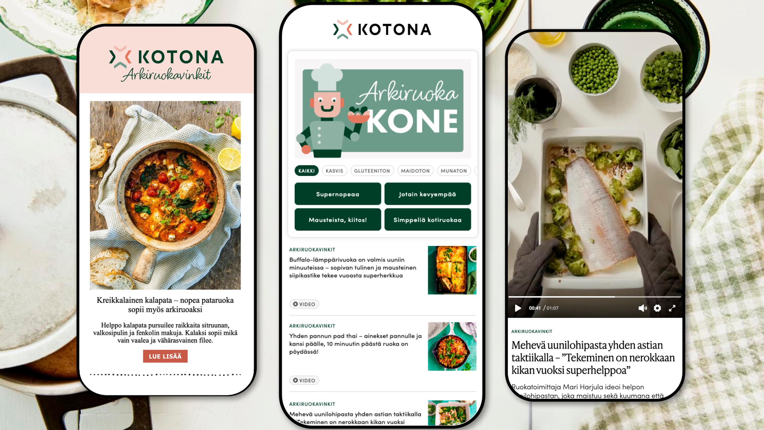 Teimme arjen kokkailusta helppoa! Anna arkiruokakoneen valita resepti, tilaa ideat puhelimeesi tai kokkaa kuin ruokatoimittaja