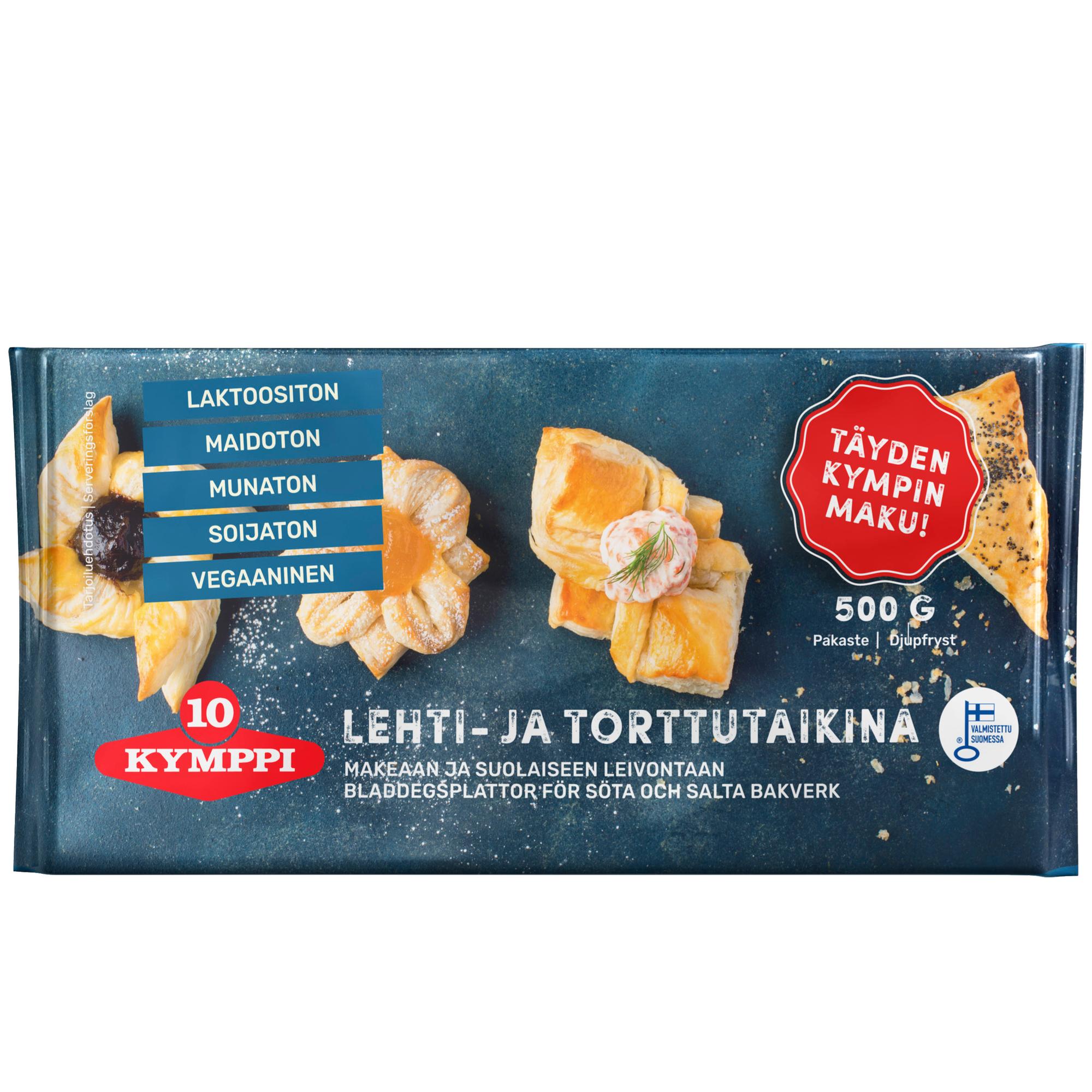 Kymppi Lehti- ja Torttutaikina 500 g, vegaaninen.