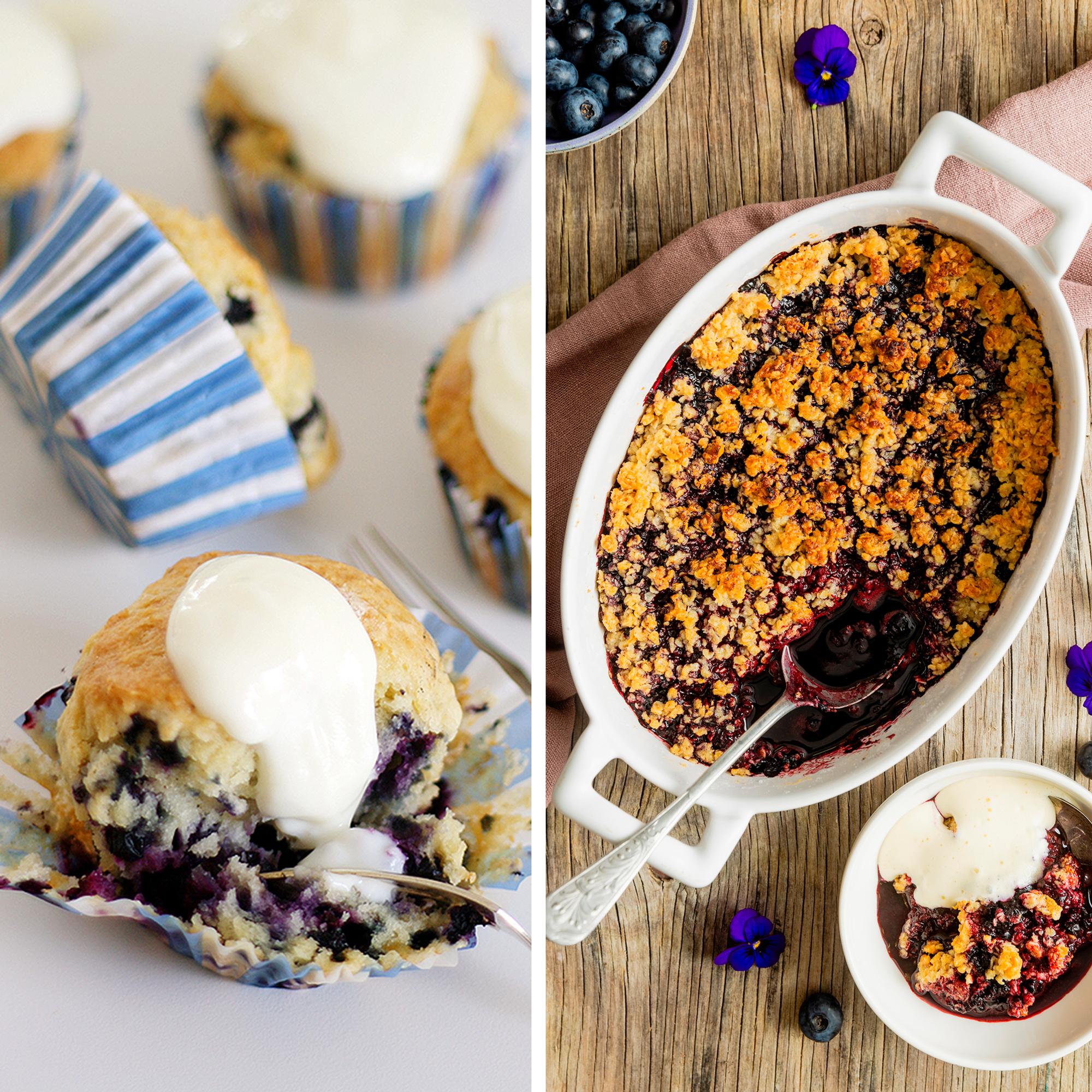 Jogurttiset muffinit, rapea paistos ja 3 muuta mustikkaherkkua, jotka valmistuvat melkein kuin itsestään!