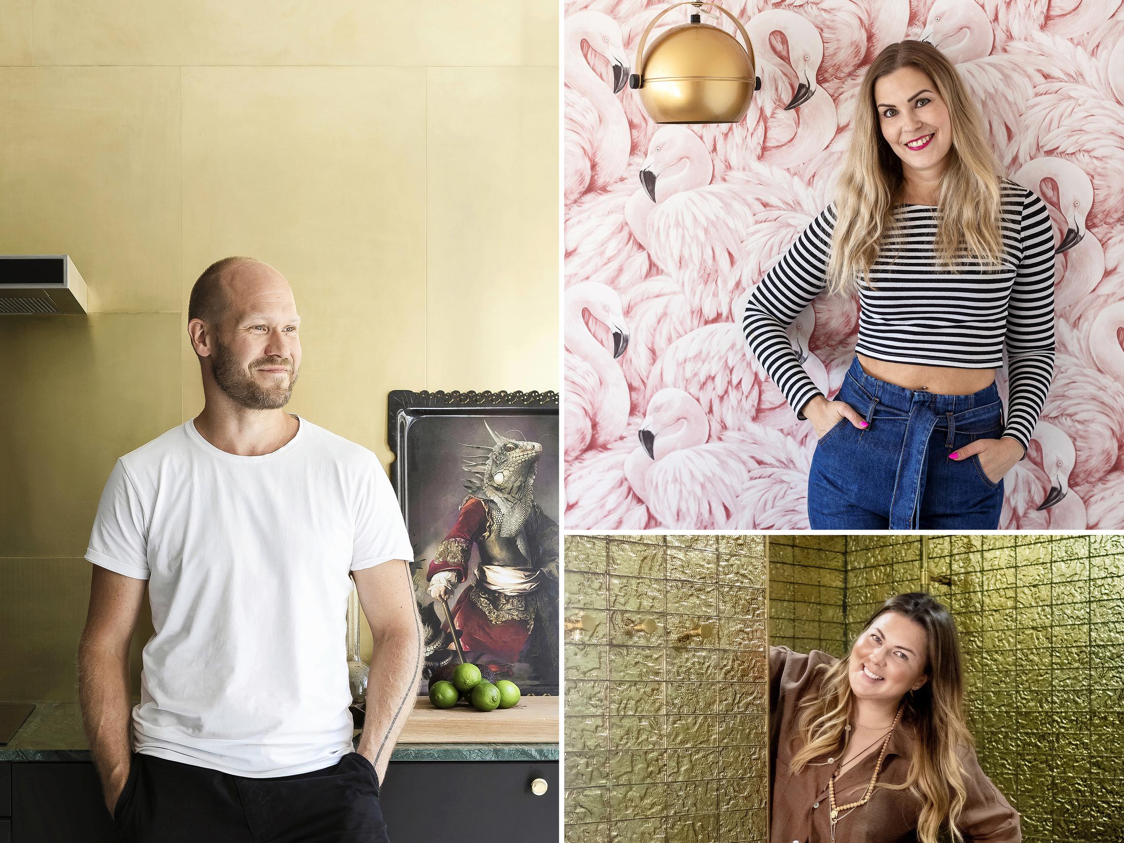 Kultainen kylppäri, hattaranpunainen koti ja parhaat palat 50-luvulta – sisustajat kertovat rohkeista valinnoistaan