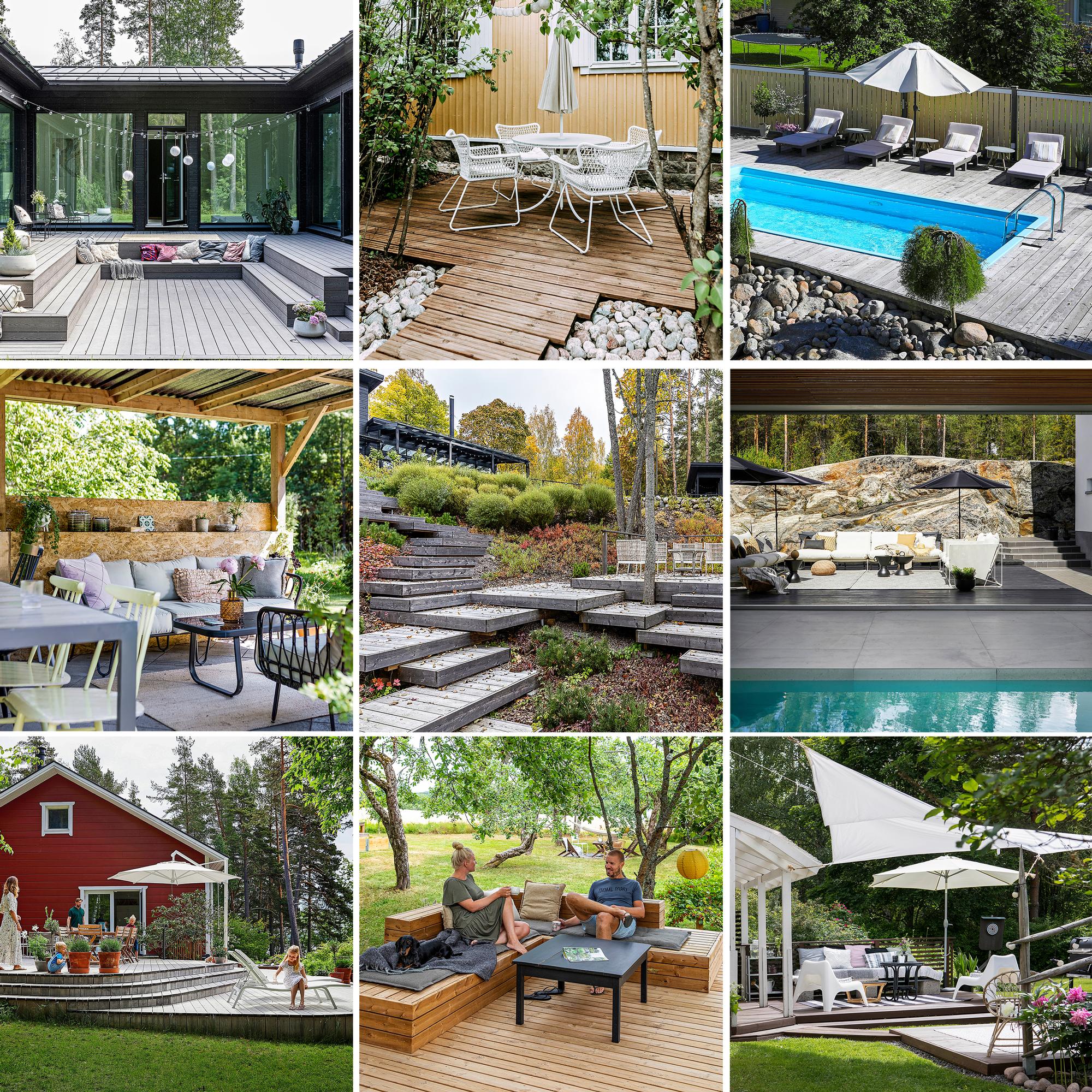 15 kekseliästä terassiratkaisua – nappaa ideat ja kopioi parhaat oivallukset omalle pihallesi!